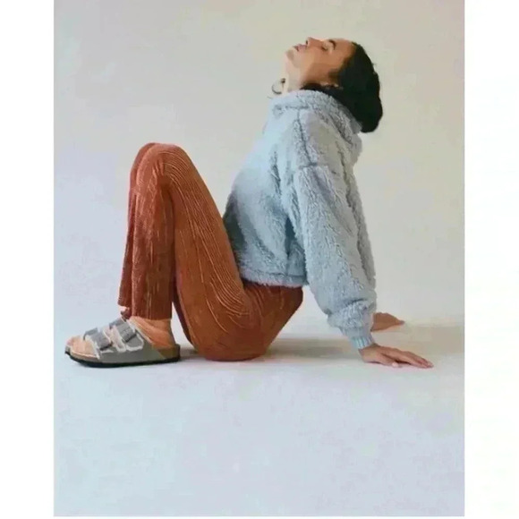 BDG Sherpa Trim Faux Fur Hooded Jacket & Coat in Teal, Small - Picture 2 of 9